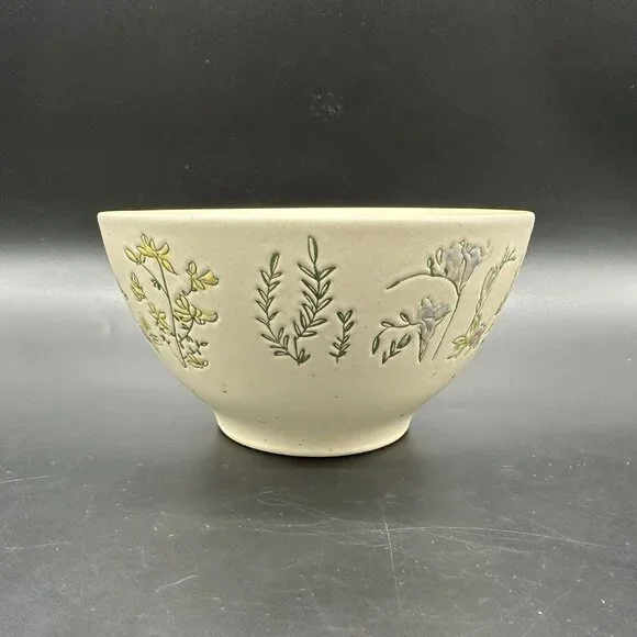 In Homestylez Spring Pressed Garden Flower Cereal Soup Bowl Impressed Floral - Picture 3 of 11